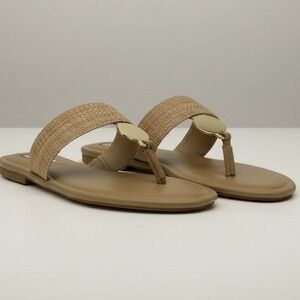 Steve Madden Wrenlee Natural Raffia Flat Sandals - Women's Size 8 - Brand New